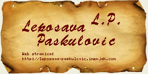 Leposava Paskulović vizit kartica